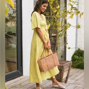 EUC Anthropologie Tuscany Dress in Chartreuse